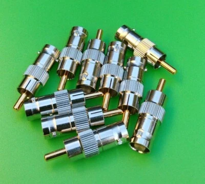 (10 PCS) BNC Female to RCA Male Connector - USA Seller  - Image 1 of 3