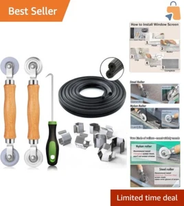 Versatile Screen Repair Kit: Perfect for Windows and Doors with 8 Reusable Clips - Picture 1 of 8