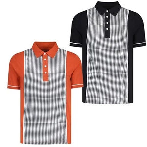 NEU HERREN MOD RETRO 60er 70er 80er Jersey Paspeliert HAHNENTRITT POLOSHIRT Pelham MC1139 - Bild 1 von 12