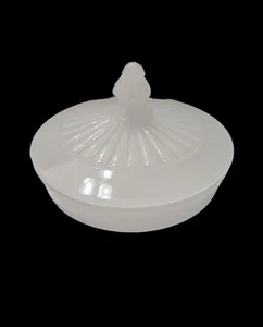 Clamroth Glas Süßigkeitenschale mit Deckel selten Vintage 1920er Jahre Art Deco 6A - Bild 1 von 12
