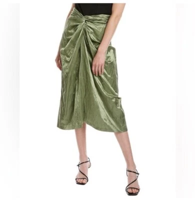 Saia Vince metálica torção frontal mistura de algodão verde nova sem etiquetas varejo: US$ 395 tamanho 0 - Imagem 1 de 4