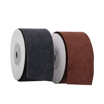 4.5M Retro Look Velvet Ribbon Trim Double-sided Velour Webbing Floral DIY Craft - Image 1 of 4