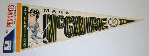 1989 Mark McGwire Oakland A's pennant caricature Wincraft 1980's Athletics Bash Cover