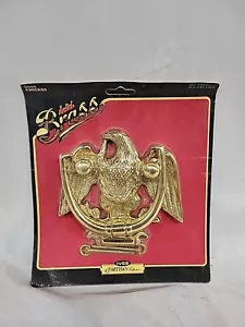 Vintage American Eagle Artisan Solid Shiny Brass Door Knocker Federal Style USA - Picture 1 of 7