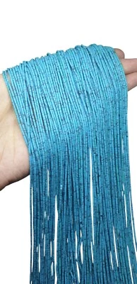 5 hebras de turquesa 1,5 mm Heishi cilindro tubo semilla suelta suministro de joyería Foto 1 de 4