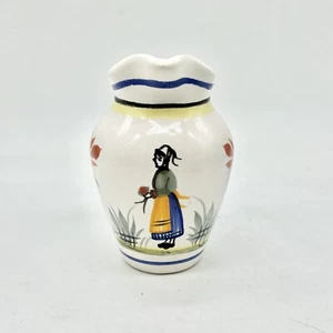 Brocca creatore brocca vintage 4" Henriot Quimper dipinta a mano Faience Francia - Foto 1 di 6