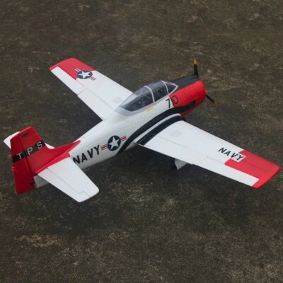 Dynam T-28 Trojan V2 Red 4S RC Warbird Plane 1300mm w/ Flaps - Image 1 of 4