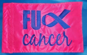 Custom F CANCER RIBBON Safety Flag ATV UTV JEEP Recumbent Trike - Picture 1 of 4