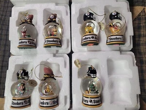 10pc lot Pittsburgh Steelers CHristmas snowglobe ornaments Danbury mint - Picture 1 of 7