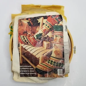 Better Homes And Gardens Jute Paar Weihnachtsstrumpf Kit mit Garn Stoff VTG - Bild 1 von 10