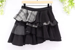 ARTKA Damen Minirock schwarz doppellagig Wollmischung kariert Gr. L - Bild 1 von 10