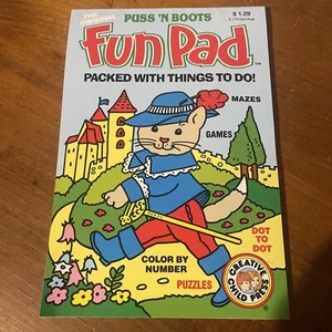 Vintage Puss’n Boots Fun Pad Activity Book 60+ Pages 1992 - Picture 1 of 12