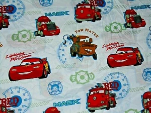 9N !WOW! Vintage Disney Pixar CARS Microfiber Flat Toddler Bed Sheet - Picture 1 of 4