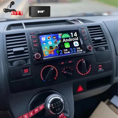 DAB+ Für VW T5 Multivan Transporter Android 14 Autoradio Carplay GPS Navi RDS BT - Bild 1 von 4