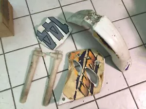 1995 KTM 300 EXC 300EXC 95 front fender gas tank shroud fork covers plastics - Picture 1 of 8