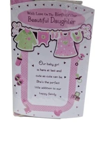 Congratulations on the Birth of Our Precious Daughter ~ 9" X 6" Greeting Card - Picture 1 of 2