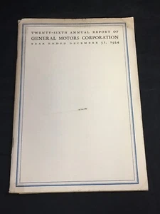 General Motors 26. Jahresbericht 1934 mit Plakat zeigt Bestände - Bild 1 von 11