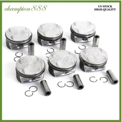 6x Piston & Ring Set 92.9mm For Mercedes-Benz CLK350 C350 E350 M272 2720308917 - Изображение 1 из 4