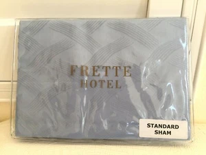 FRETTE ITALY Hotel Collection STANDARD SCHEIN RIVIERA BLAU 100 % Baumwolle 20 Zoll x 28 Zoll NEU - Bild 1 von 6