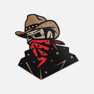 Calcomanía pegatina de vinilo Cowboy Bandit Skull - Imagen 1 de 1