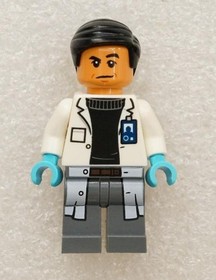 Lego Toy Minifigure Jurassic World Dr Henry Wu #75919 #75927 Blue Hands Lab Coat