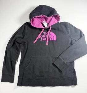 Sudadera con capucha negra grande The North Face para mujer con logotipo rosa suéter sudadera al aire libre - Imagen 1 de 11