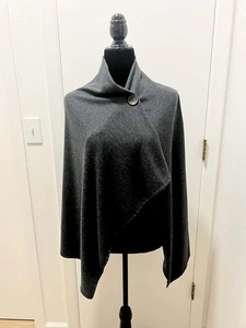 Cárdigan Bobeau Asimétrico Botón Envolvente Gris Talla Pequeña Hecho en EE. UU. Tejido Suave S - Imagen 1 de 8