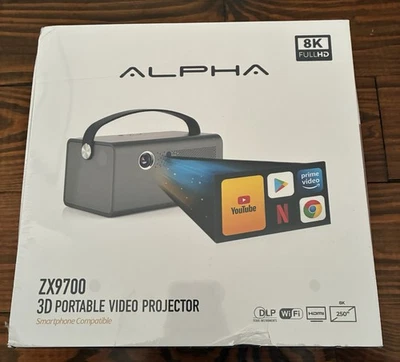 Alpha 3D Video Projector ZX9700 Ultra HD-Smartphone Compatible 3D Movies NIB - Image 1 of 4