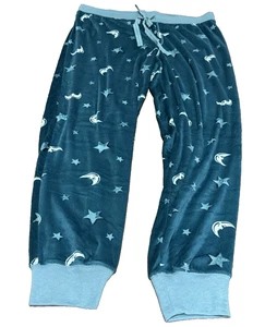 Pantalones de pijama Secret Treasures para mujer grandes azules suaves polar luna y estrellas 12/14 - Imagen 1 de 7