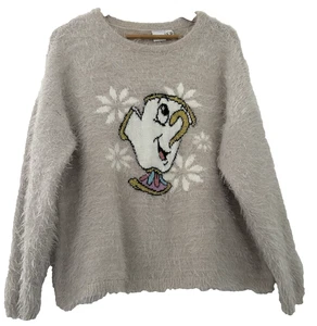 PRIMARK DISNEY. BEAUTY & THE BEAST CHIP TASSE SUPERWEICHER FLAUSCHIGER PULLOVER.  L/14/16 - Bild 1 von 5