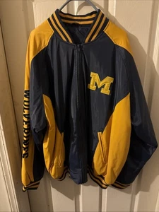 Steve & Barry's Herren Michigan Wolverines Lederärmel Reißverschluss Jacke Gr. XL - Bild 1 von 6
