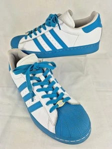 Adidas Superstar White Aqua Toe Sneakers Mens Size 10 - Picture 1 of 14
