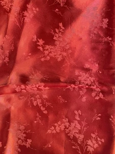 1.2yardsx30” Red Satin floral printed Fabric - Picture 1 of 5