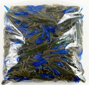 ZOOM BIG CRITTER CRAW 100 PACK BULK 5" 039-293 GRN PUMPKIN BLUE/BLUE CLAW F1108 - Picture 1 of 1