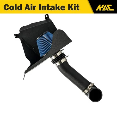 Kit de admisión de aire frío con protector térmico filtro azul de 3" para 91-01 Jeep Cherokee L6 4L Foto 1 de 4