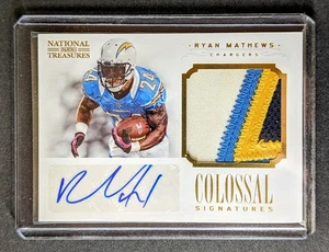 2012 Panini National Treasures Ryan Mathews Colossal Signatures /10 Auto Jersey - Picture 1 of 6