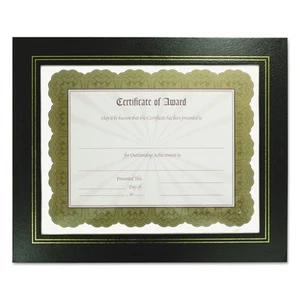 21202 Leatherette Document Frame 8-1/2 x 11 Black Pack Two - Picture 1 of 5