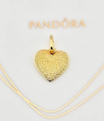 New Genuine Authentic Pandora Shine Gold Heart Medallion Dangle Charm 763824C00 - Image 1 of 4