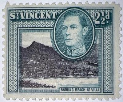 Sellos de viaje: estampillas de San Vicente de 1938 Sc #145 SG #153 - 2 1/2d Villa Beach MOGNH Foto 1 de 4