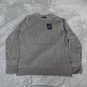 1901 Crewneck Knit Sweater Mens M Cotton Cashmere Grey Shade NEW - Picture 1 of 7