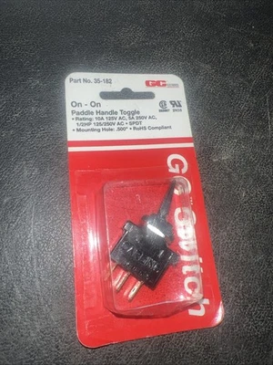 INTERRUPTOR DE PALANCA MANGO DE PALETA ENCENDIDO-APAGADO-ENCENDIDO GC ELECTRONICS 35-182 SPDT 10A/125VAC Foto 1 de 4