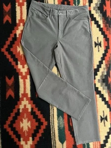 Tagli Abbigliamento Pantalone Uomo 34x30 (Tag 34x32) Grigio Slim AO 5 Tasche Dritto Preppy - Foto 1 di 15