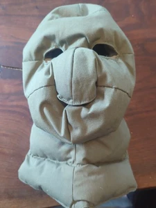 Maschera completa vintage anni 80 Eddie Bauer clima freddo estremo passamontagna piuma d'oca kaki - Foto 1 di 5