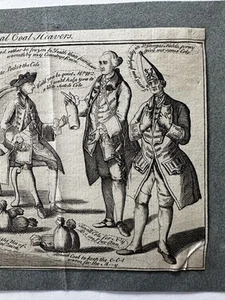 England coal heavers British political satire cartoon c.1780 engraved print - Picture 1 of 4