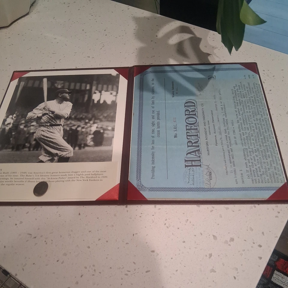 Réplica de política de accidentes de Hartford Babe Ruth Foto 1 de 4