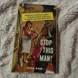 Stop This Man by Peter Rabe, 1958 Gold Medal PB, VG, Great Darcy Cover - Bild 1 von 2