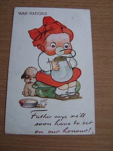 Militär Vintage 1.WK Komödie Steck Postkarte Kriegsrationen 1917 Nr. 3125 - Bild 1 von 2