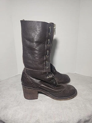 Bota de combate Kelsi Dagger MASHITA de cuero marrón con punta de ala talla 8,5 Foto 1 de 4