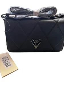 Bolso Bandolera VALENTINO ORLANDI Negro con Arma Diamante Acolchado Hombro Nuevo - Imagen 1 de 5