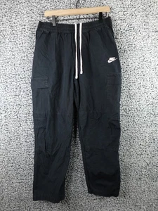 Nike Cargo Pants Men’s L Black Club Woven Loose Fit Embroidered Logo DX0613-010 - Picture 1 of 13